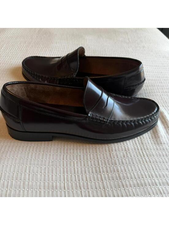 Florsheim Men\'s Berkley Moc Toe Penny Loafer Burgundy EUC Size 12 E Wide $145 main image 4